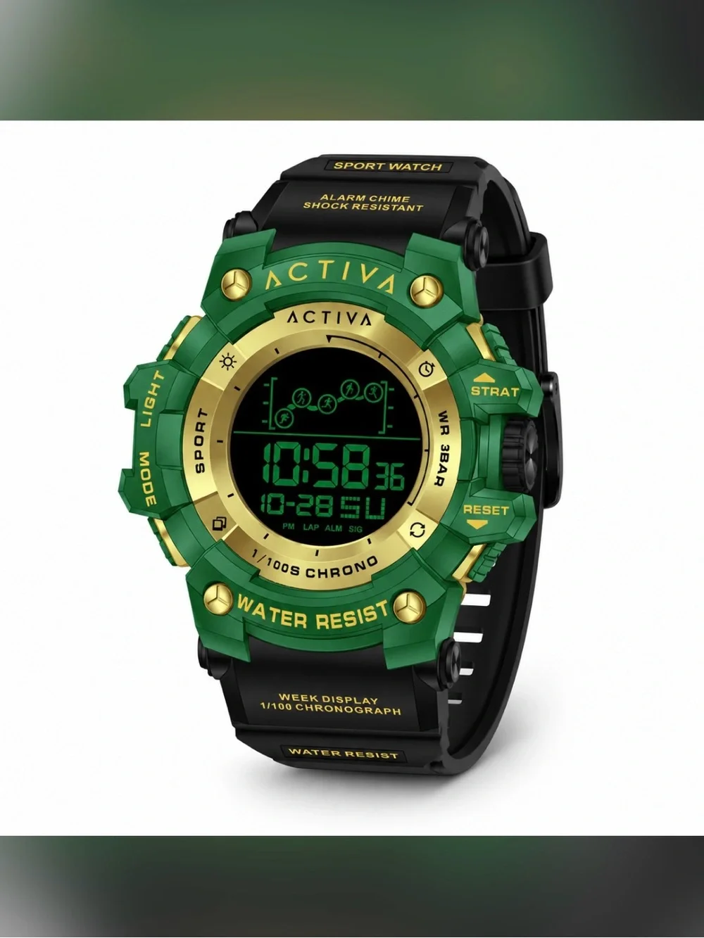 Invicta Green and Gold Digital Sport Watch
